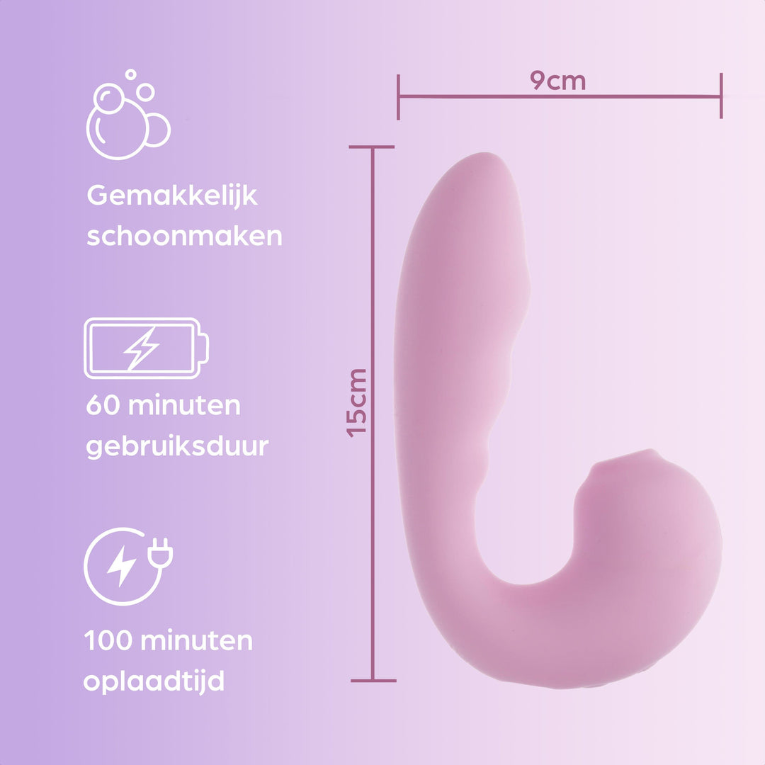 Sinsaa Luchtdruk vibrator Mila Roze Massager Sextoy Oplaadbare toy Stille Waterdicht