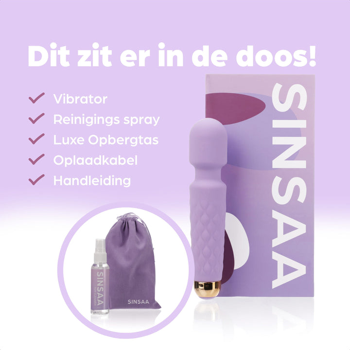 Sinsaa Wandvibrator Noëlle Paars Massager Sextoy Oplaadbare toy Stille Waterdicht